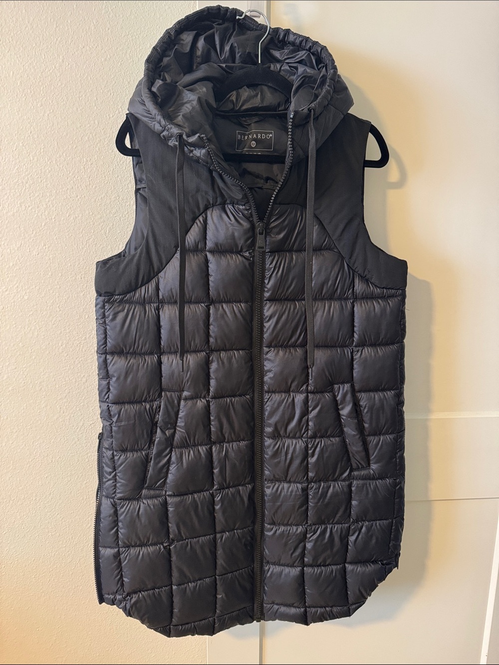 Bernardo Black Quilted Hooded Puffer Vest